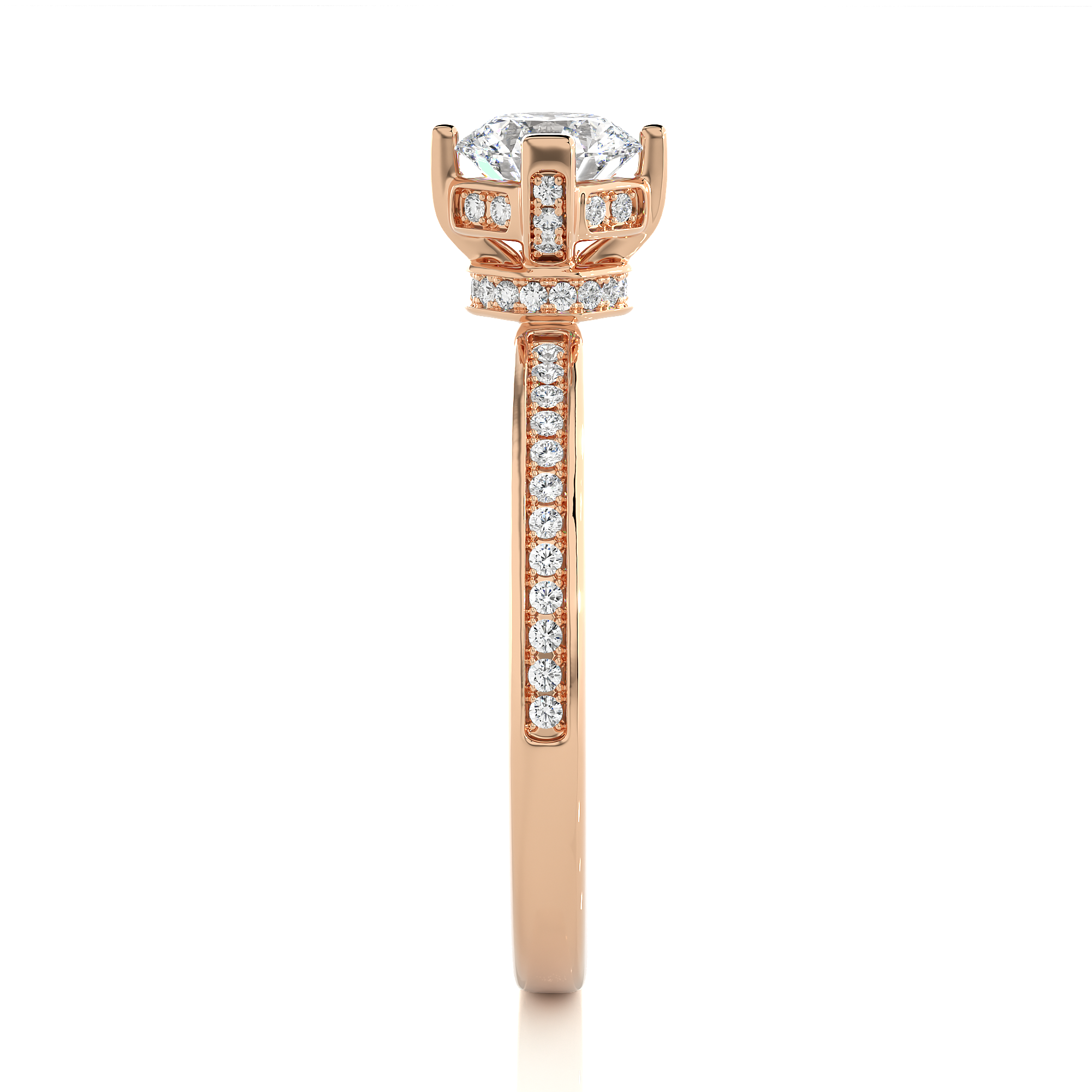 0.78 Carat I Color VS1 Clarity Diamond Studded Natural Diamond Ring.